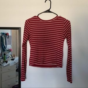 Burgundy Striped Top